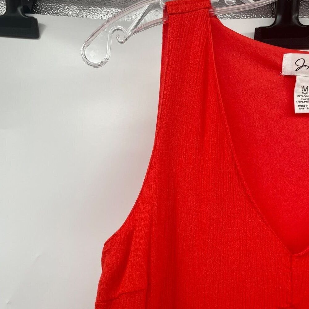 Japna Womens Sleeveless Shift Dress V-Neck Tiered Orange Size Medium - Picture 5 of 8